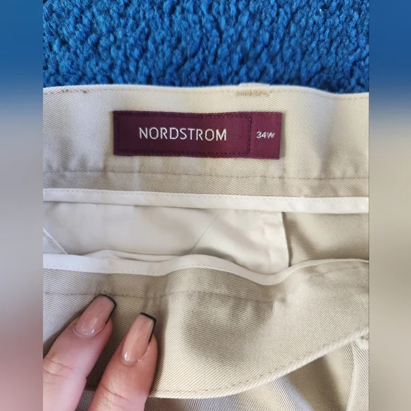 Nordstrom Stain Resistant Chino Style Shorts Khaki/34w - Picture 3 of 8